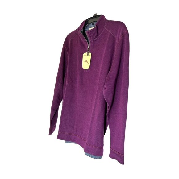 Tommy Bahama Mens Berry Blue Reversible Half Zip Knit Pullover Plus Sz XXXL New - Picture 3 of 12